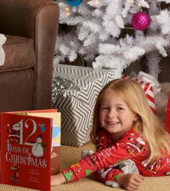 New Hatley 12 Days Of Christmas Book and Red Pajama Set