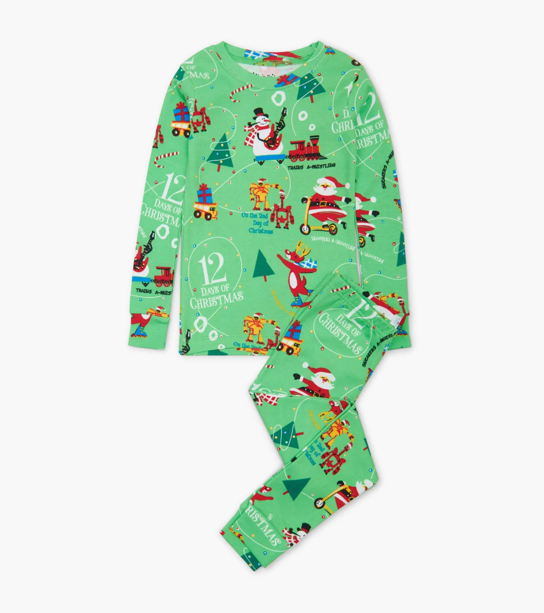 Outlet Hatley 12 Days of Christmas Green Pajama Set