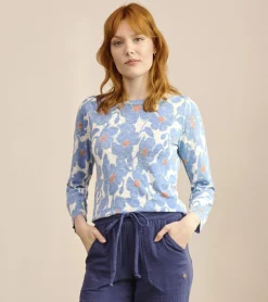 Outlet Hatley 3/4 Sleeve Knit Breton - Textured Poppies