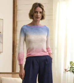 Clearance Hatley 3/4 Sleeve Knit Breton- Sunset Dip Dye