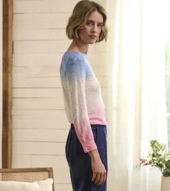 Clearance Hatley 3/4 Sleeve Knit Breton- Sunset Dip Dye