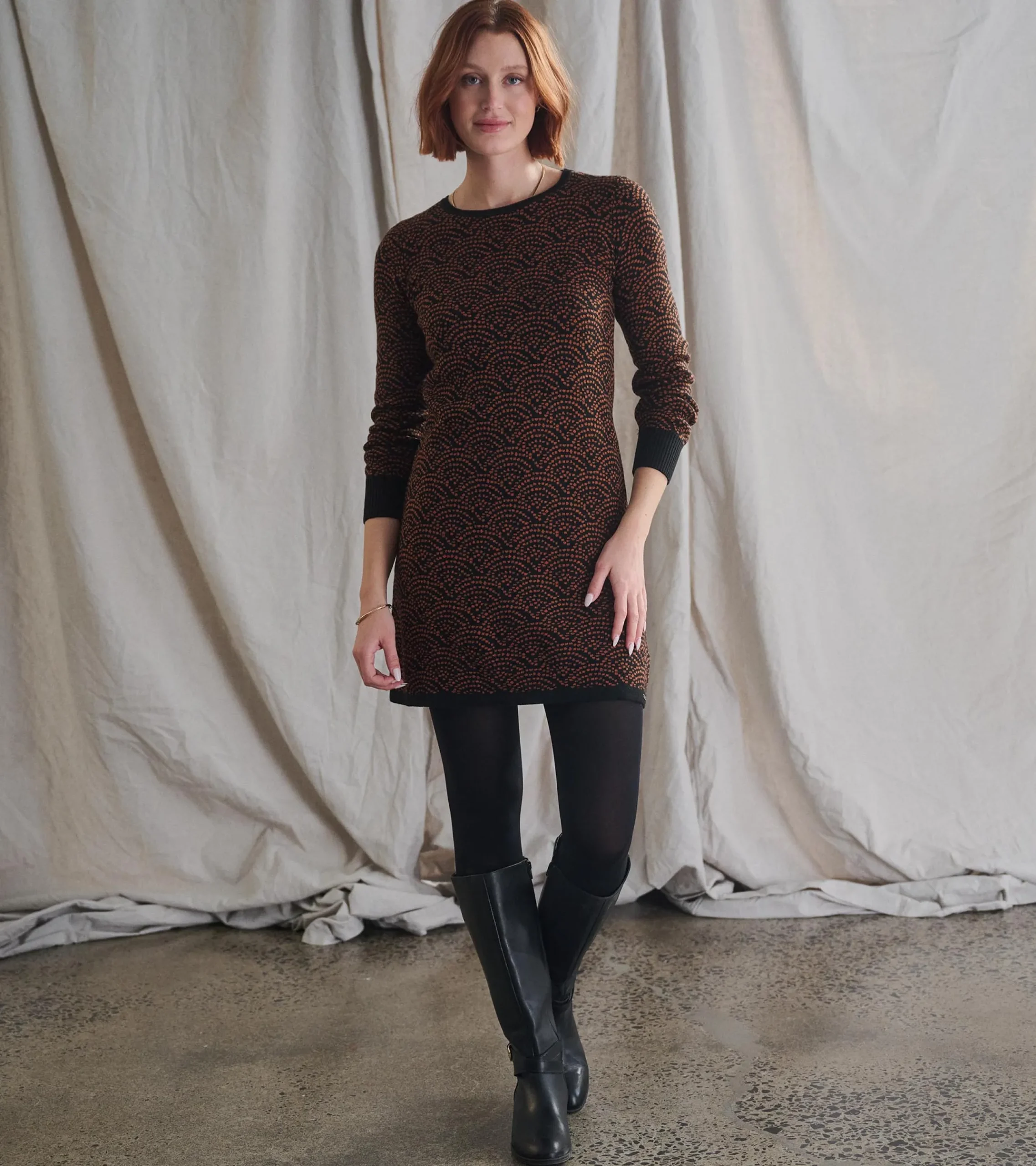 Online Hatley Abigail Sweater Dress - Art Deco Dots