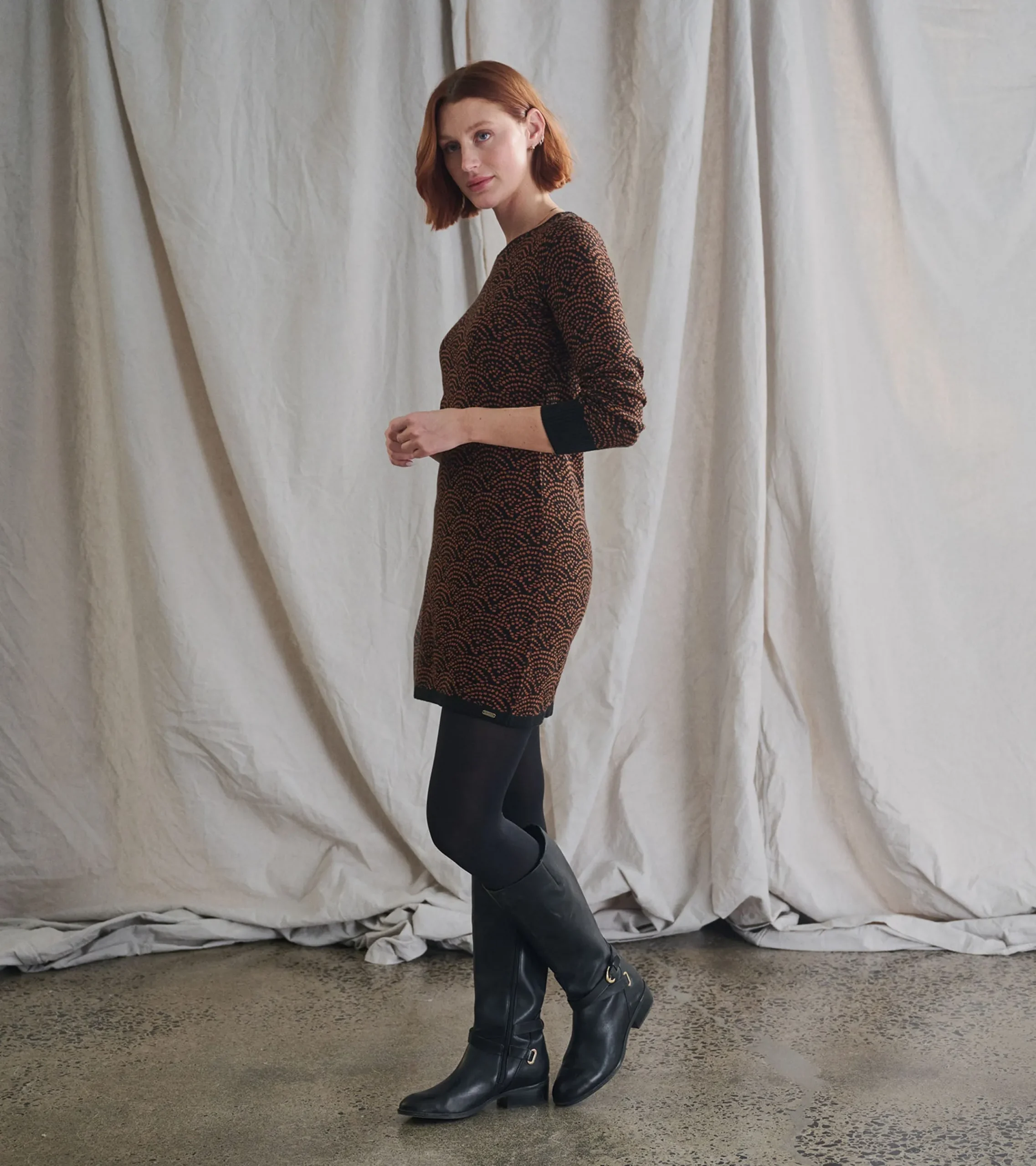 Online Hatley Abigail Sweater Dress - Art Deco Dots