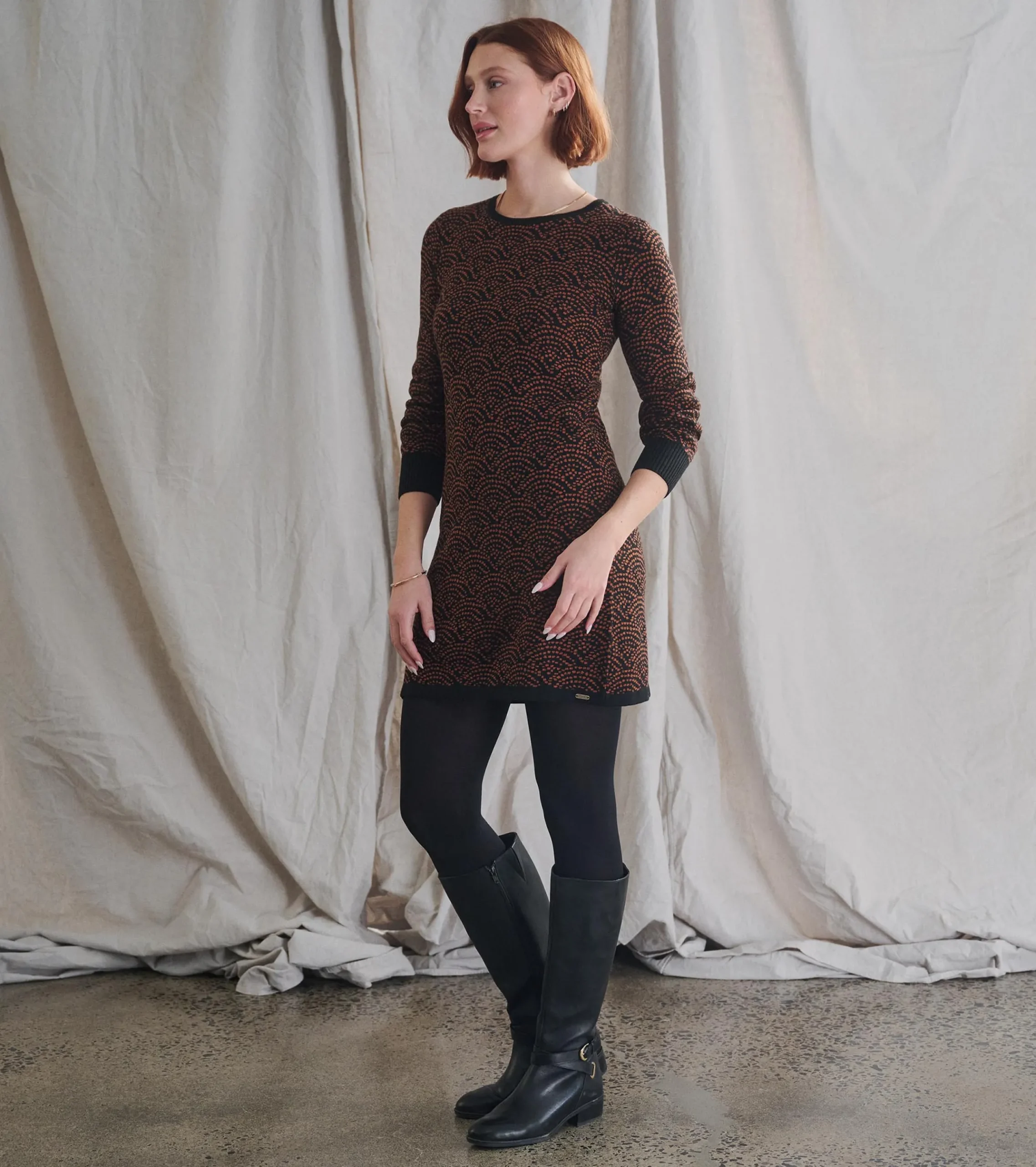 Online Hatley Abigail Sweater Dress - Art Deco Dots