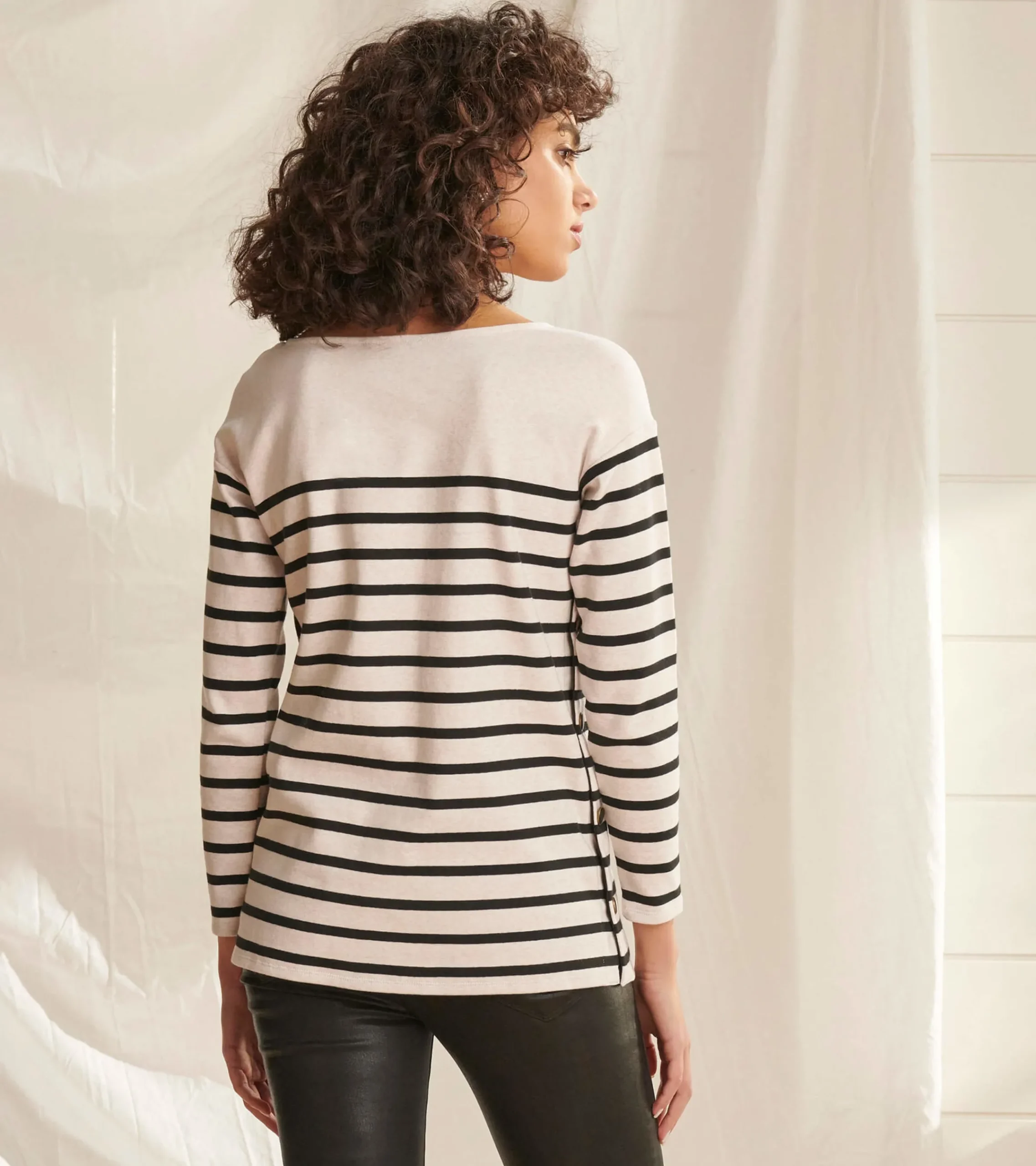 Outlet Hatley Ali Breton Top - Cream Melange Stripes