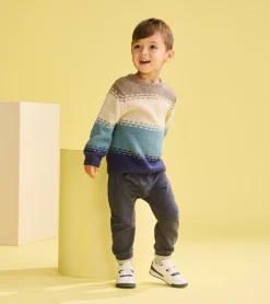 Clearance Hatley Baby & Toddler Boys Blue Combo Crew Neck Knit Sweater