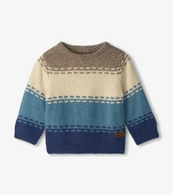 Clearance Hatley Baby & Toddler Boys Blue Combo Crew Neck Knit Sweater
