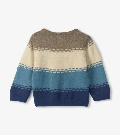Clearance Hatley Baby & Toddler Boys Blue Combo Crew Neck Knit Sweater