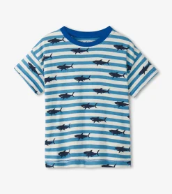 New Hatley Baby & Toddler Boys Shark Stripes Slouchy Tee