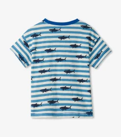 New Hatley Baby & Toddler Boys Shark Stripes Slouchy Tee