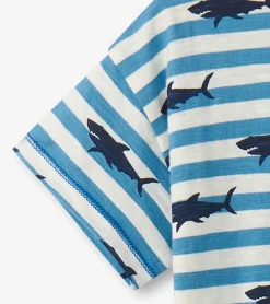 New Hatley Baby & Toddler Boys Shark Stripes Slouchy Tee