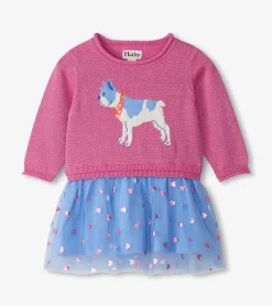 Online Hatley Baby & Toddler Girls French Bulldogs Drop Waist Sweater Dress