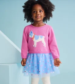 Online Hatley Baby & Toddler Girls French Bulldogs Drop Waist Sweater Dress
