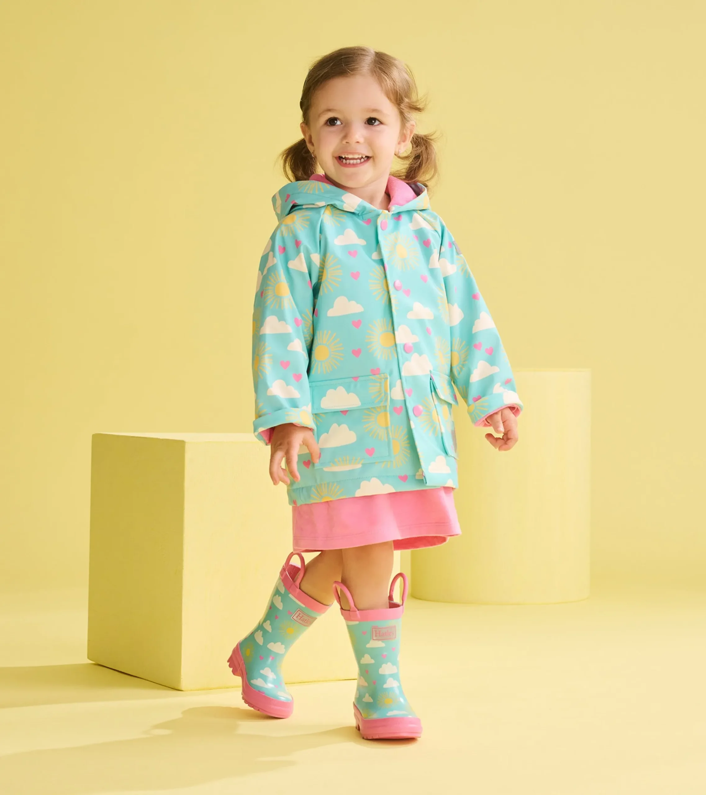 Online Hatley Baby & Toddler Girls Happy Skies Button-Up Rain Jacket