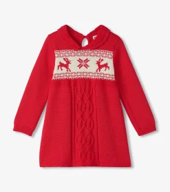 New Hatley Baby & Toddler Holiday Cable Knit Sweater Dress