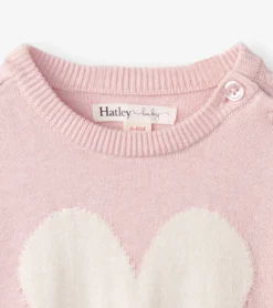 New Hatley Baby Big Heart Sweater Onesie
