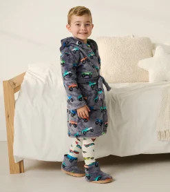 Outlet Hatley Baby Boys Monster Trucks Fleece Slippers