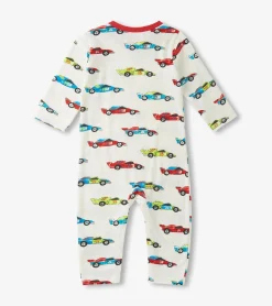 Clearance Hatley Baby Boys Water Colour Racecars Long Sleeve Romper