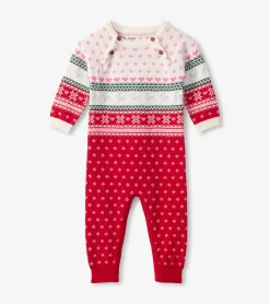 New Hatley Baby Deer Fairisle Sweater Onesie