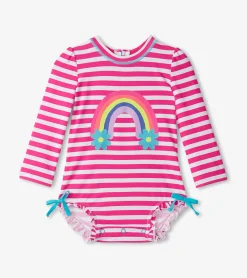 Hot Hatley Baby Girls Candy Stripes Rashguard Swimsuit