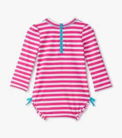 Hot Hatley Baby Girls Candy Stripes Rashguard Swimsuit