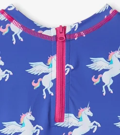 Hatley Baby Girls Dazzling Unicorn Rashguard Swimsuit
