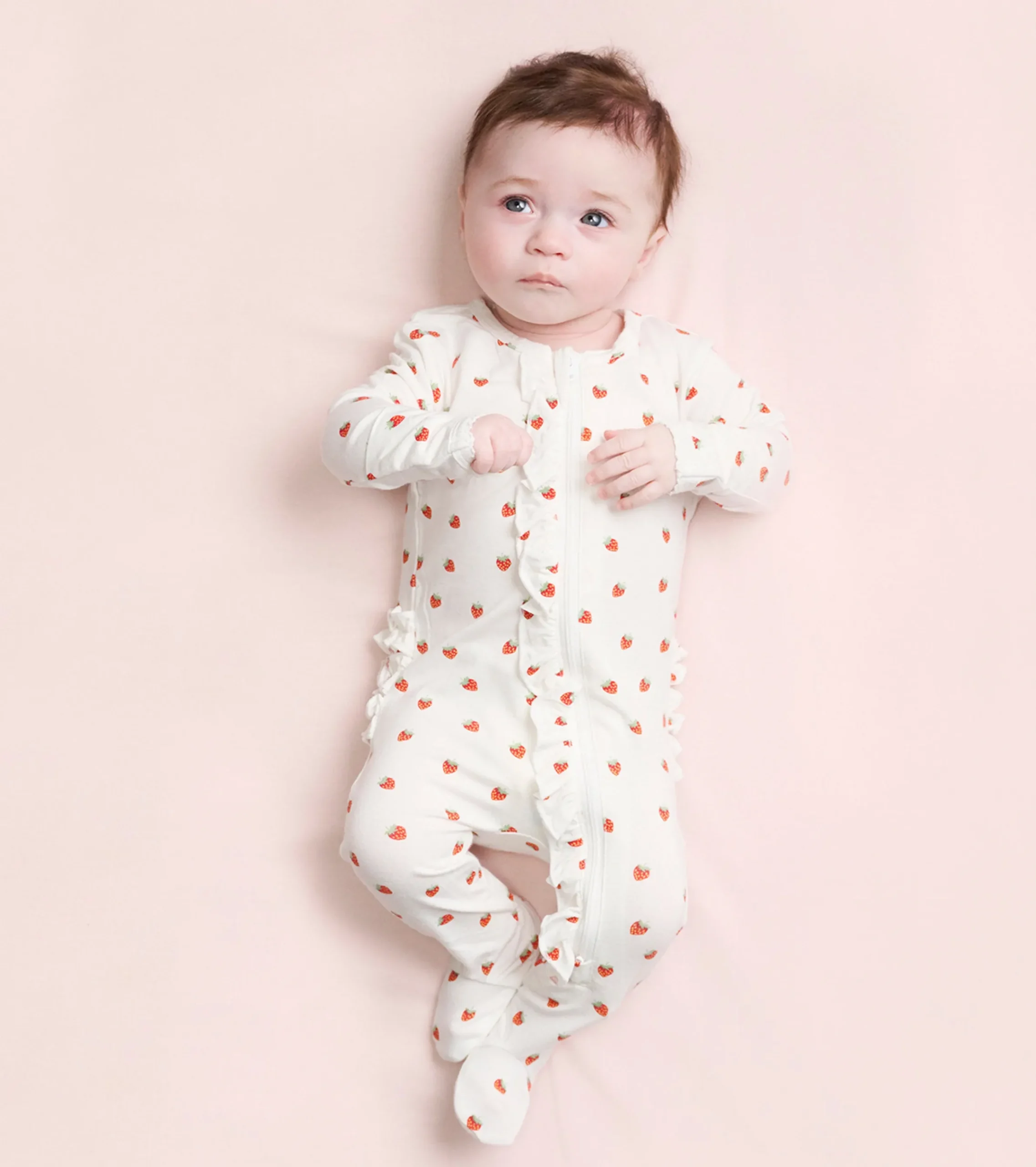 Hatley Baby Girls Ditsy Strawberries Footed Sleeper