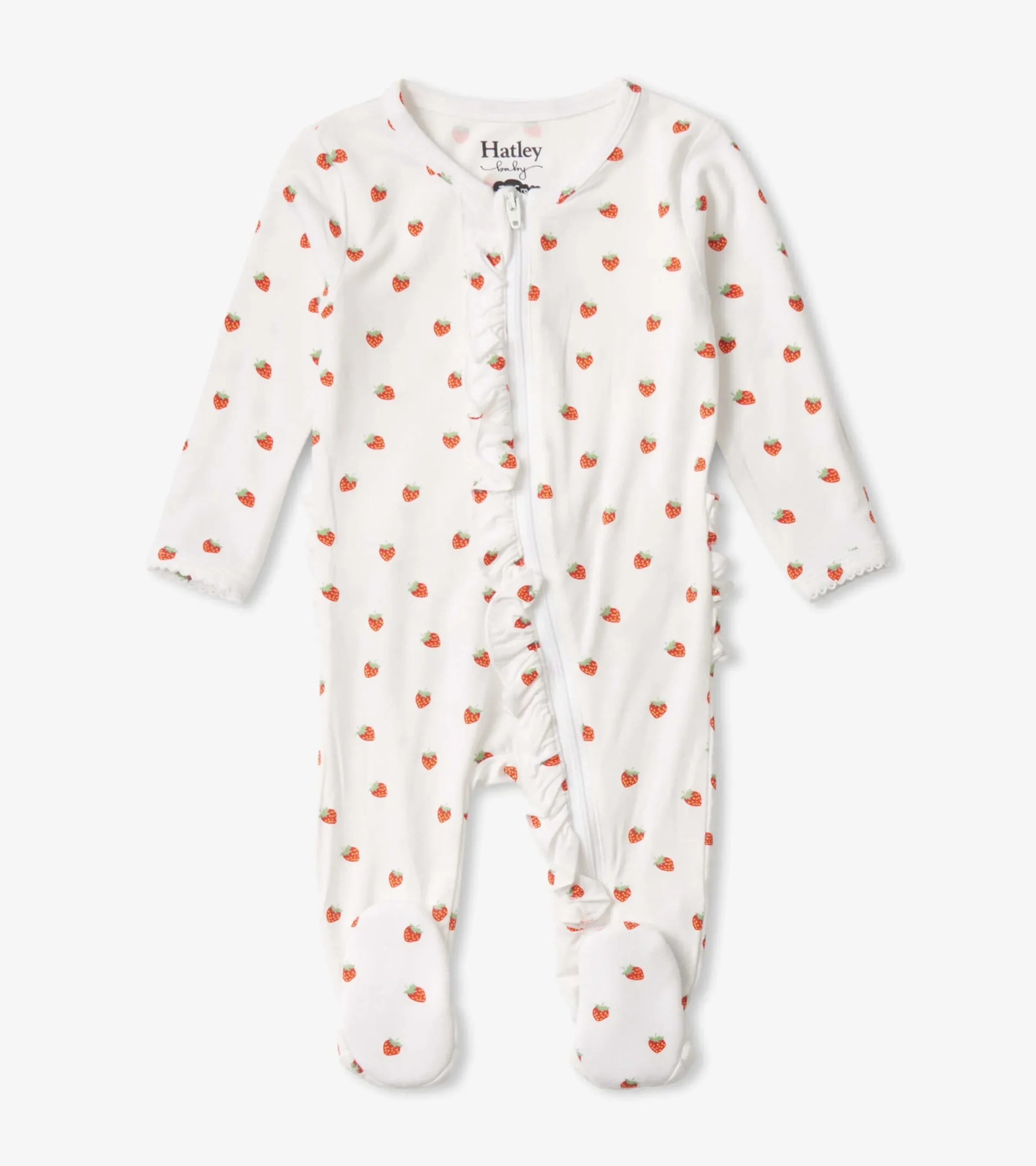 Hatley Baby Girls Ditsy Strawberries Footed Sleeper