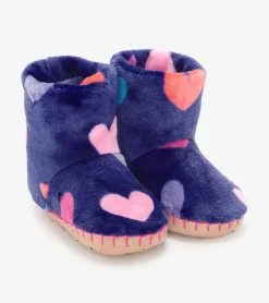 Hot Hatley Baby Girls Hearts Fleece Slippers