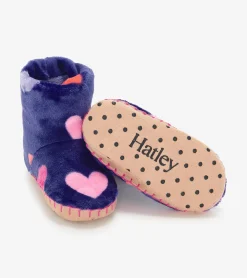 Hot Hatley Baby Girls Hearts Fleece Slippers