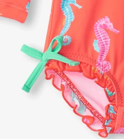 Hatley Baby Girls Painted Sea Rashguard Swimsuit