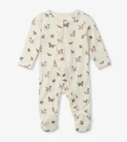 Online Hatley Baby Girls Playful Puppies Footed Sleeper