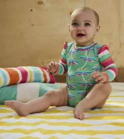 New Hatley Baby Girls Rainbow Palm Rashguard Swimsuit