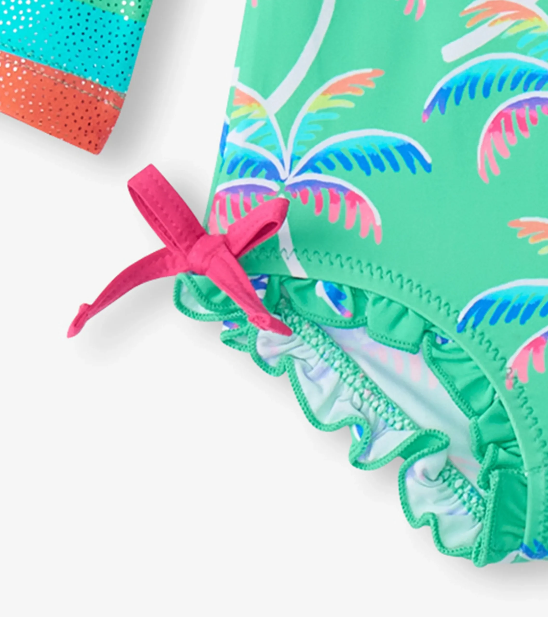 New Hatley Baby Girls Rainbow Palm Rashguard Swimsuit