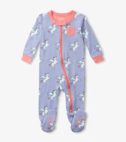 Hatley Baby Girls Rainbow Unicorn Footed Sleeper