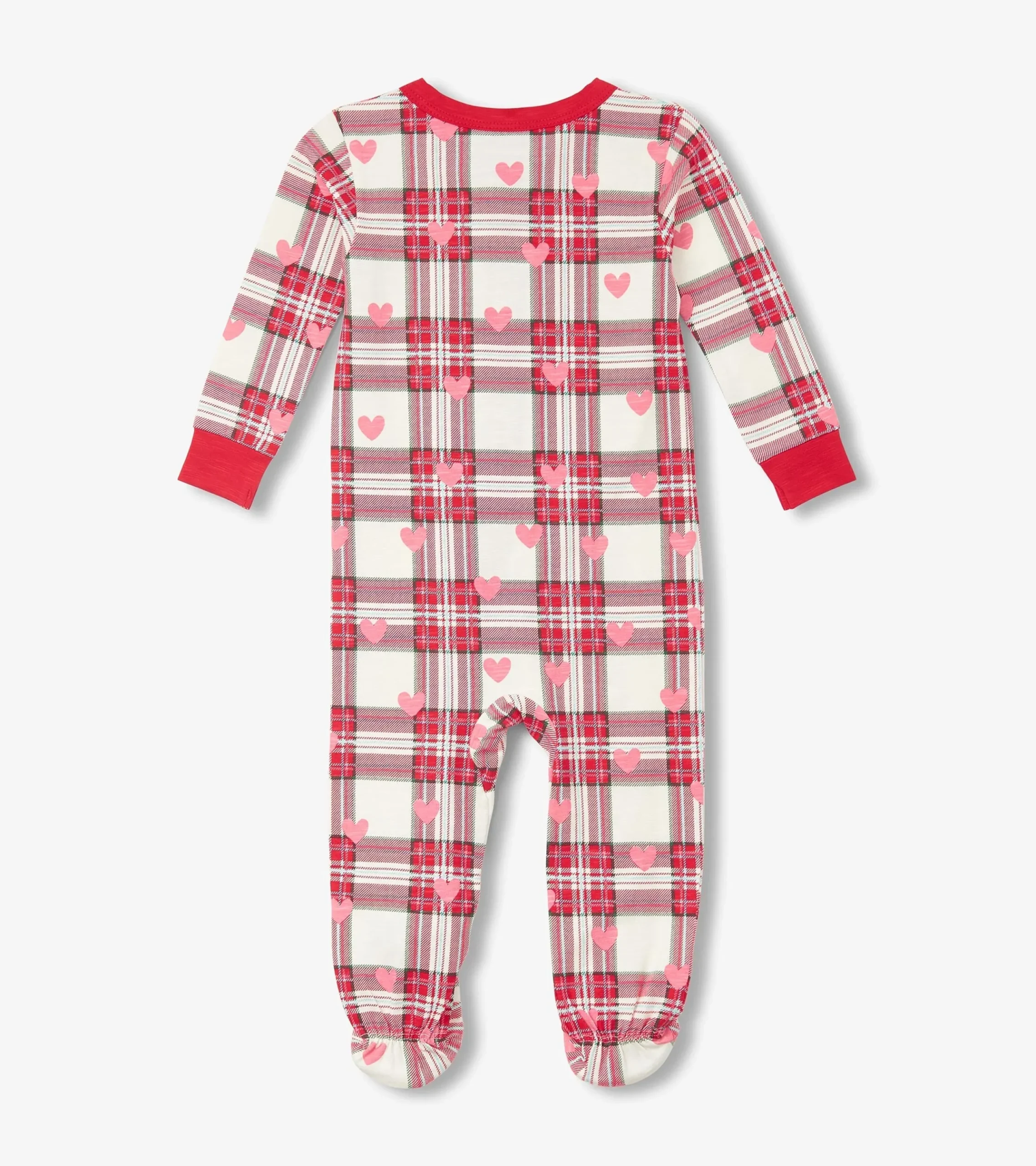 Sale Hatley Baby Plaid Hearts Cotton Footed Sleeper