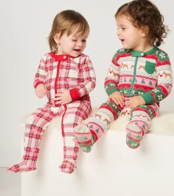 Sale Hatley Baby Plaid Hearts Cotton Footed Sleeper