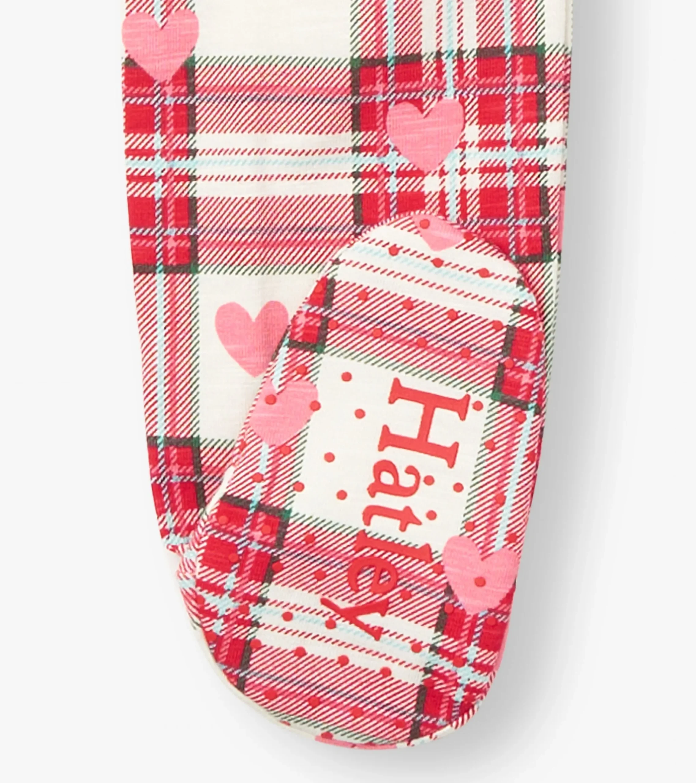 Sale Hatley Baby Plaid Hearts Cotton Footed Sleeper