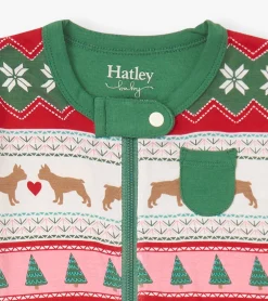 Hot Hatley Baby Puppy Hearts Bamboo Footed Sleeper