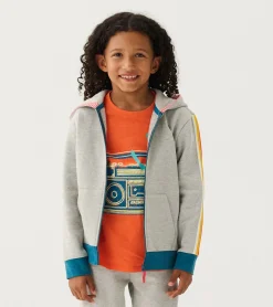 New Hatley Boys Athletic Grey Zip-Up Hoodie