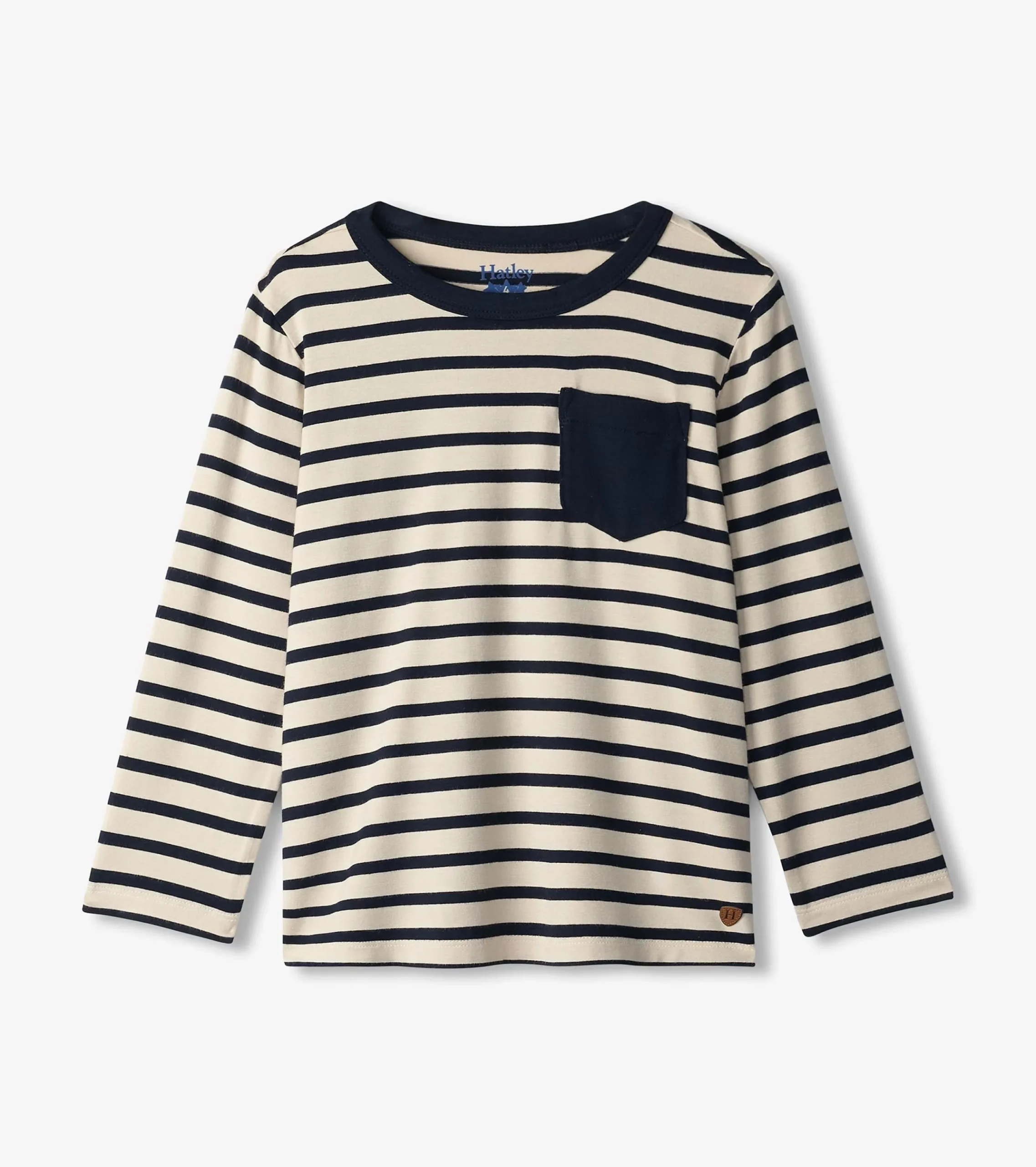 Online Hatley Boys Black & Cream Long Sleeve Bamboo T-Shirt