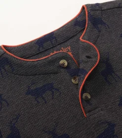 Sale Hatley Boys Blue Elks Long Sleeve Henley T-Shirt