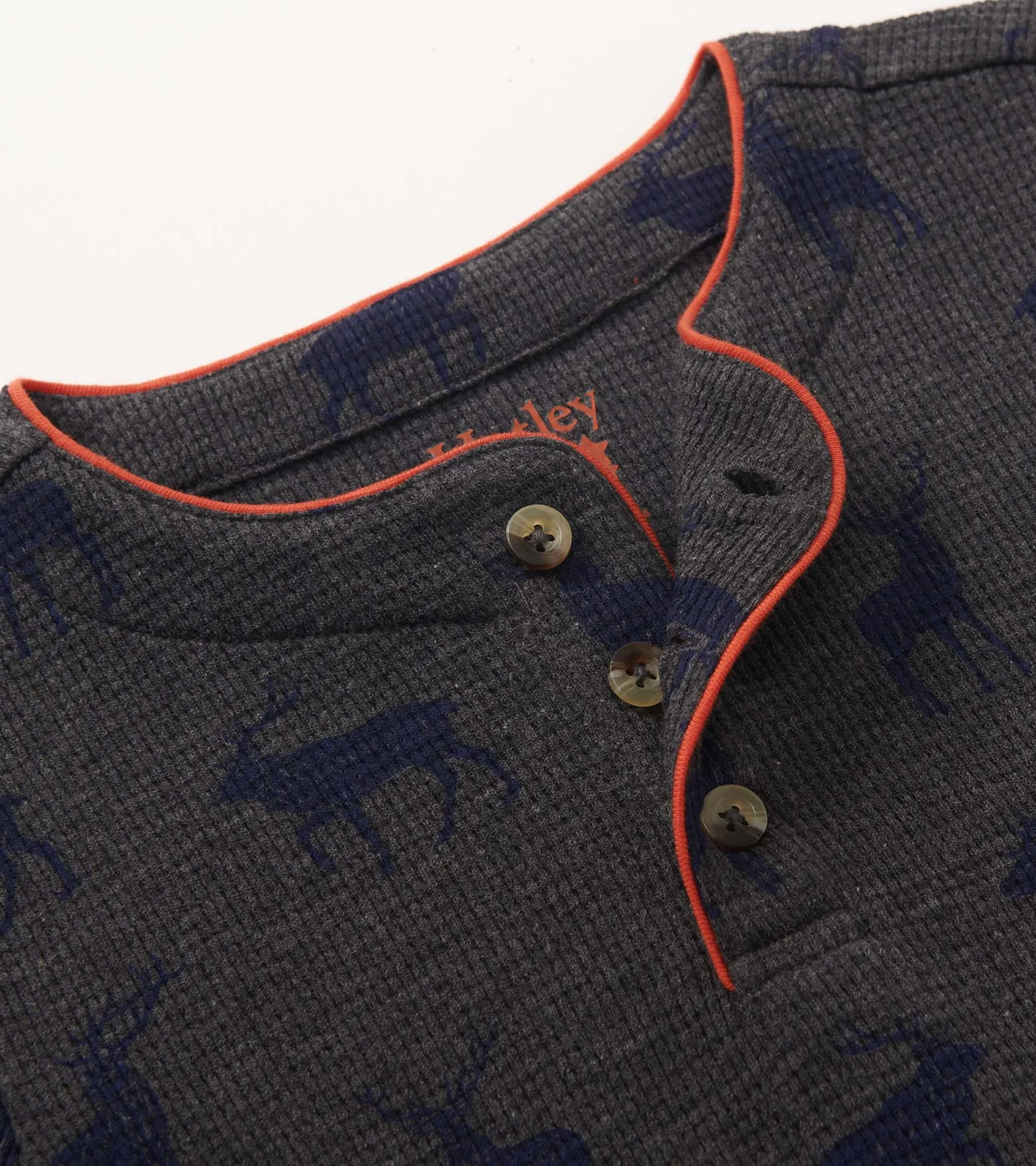 Sale Hatley Boys Blue Elks Long Sleeve Henley T-Shirt