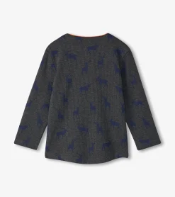 Sale Hatley Boys Blue Elks Long Sleeve Henley T-Shirt