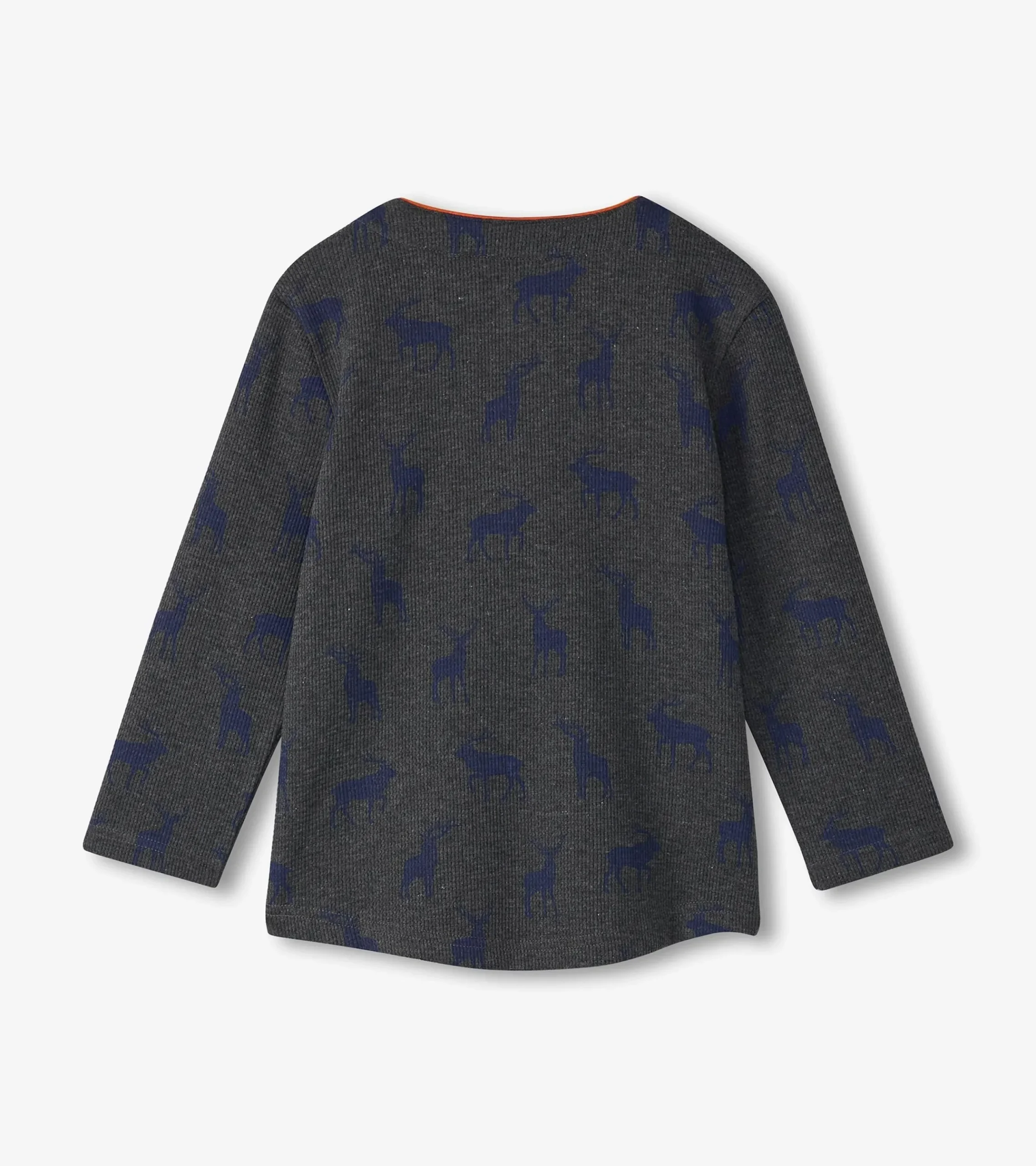 Sale Hatley Boys Blue Elks Long Sleeve Henley T-Shirt