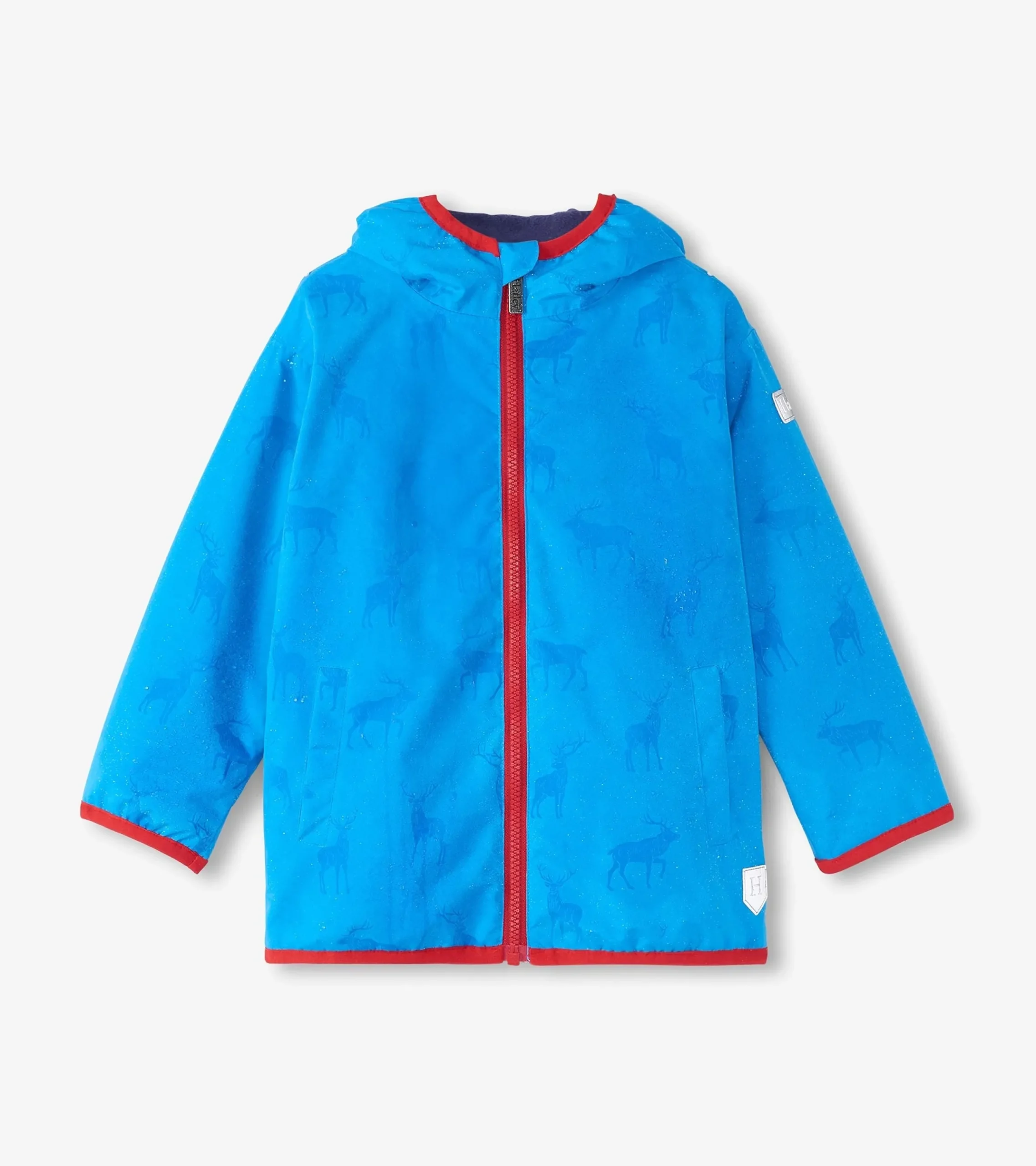 New Hatley Boys Blue Elks Zip-Up Lightweight Rain Jacket