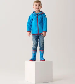 New Hatley Boys Blue Elks Zip-Up Lightweight Rain Jacket