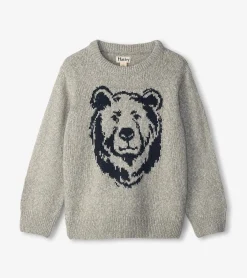 Clearance Hatley Boys Charcoal Bear Crew Neck Sweater