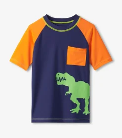Discount Hatley Boys Colourblock Dino Short Sleeve Rashguard