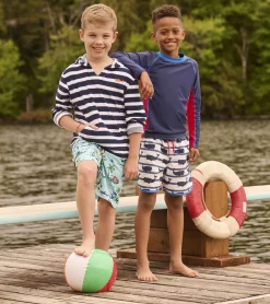 Sale Hatley Boys Deep Sea Stripes Terry Pullover Hoodie
